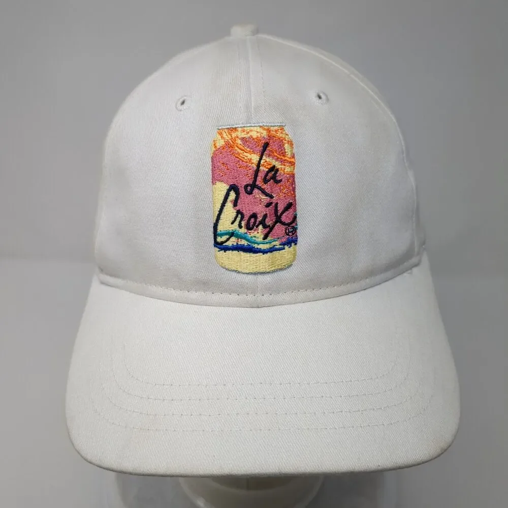 La Croix Strapback Hat White OSFA Adjustable Embroidered 6 Panel